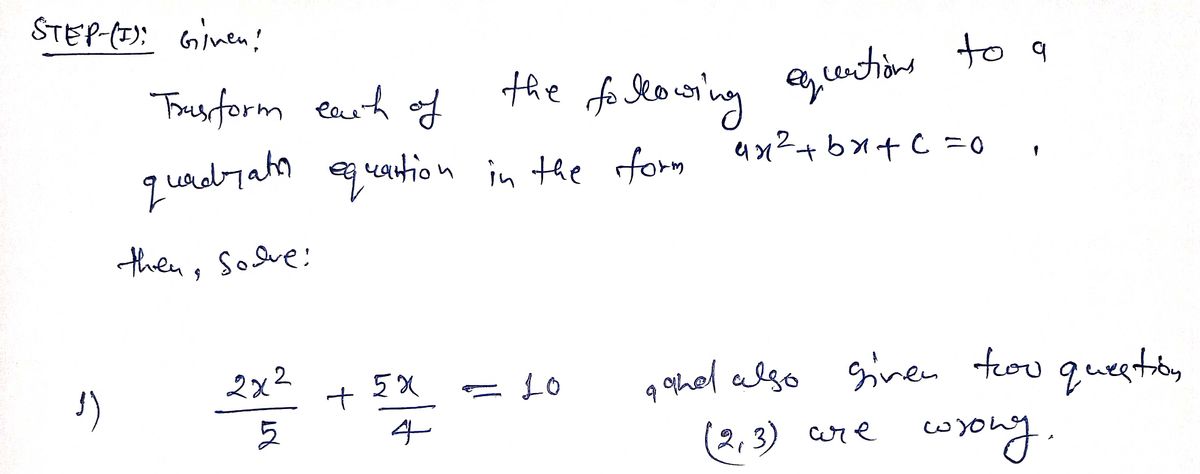 Algebra homework question answer, step 1, image 1